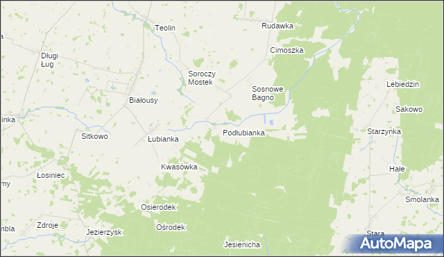 mapa Podłubianka, Podłubianka na mapie Targeo