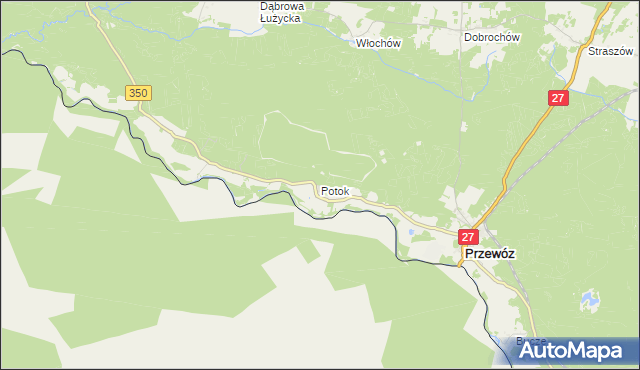 mapa Potok gmina Przewóz, Potok gmina Przewóz na mapie Targeo