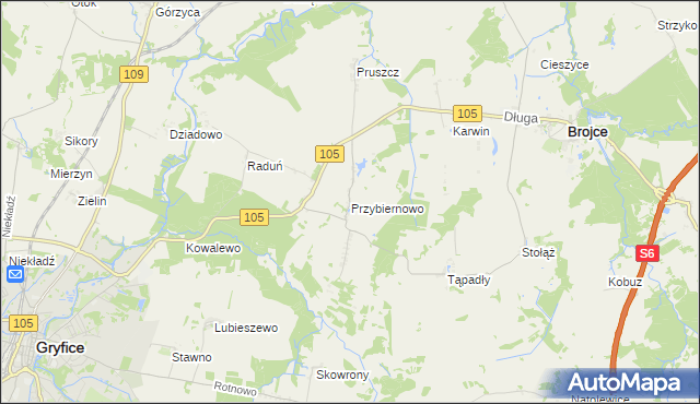 mapa Przybiernowo, Przybiernowo na mapie Targeo