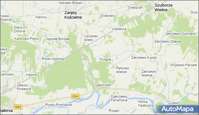 mapa Pułazie, Pułazie na mapie Targeo