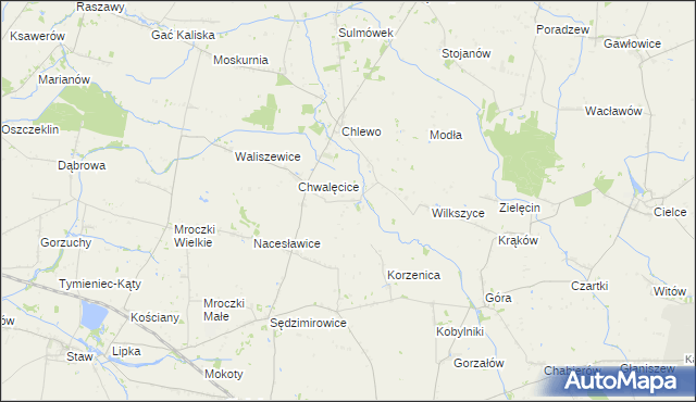 mapa Wójcinek gmina Goszczanów, Wójcinek gmina Goszczanów na mapie Targeo