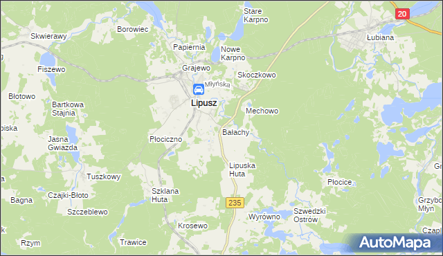 mapa Bałachy, Bałachy na mapie Targeo