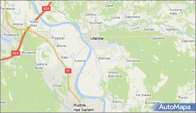 mapa Bieliniec, Bieliniec na mapie Targeo