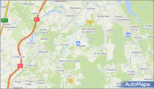 mapa Bogatki, Bogatki na mapie Targeo
