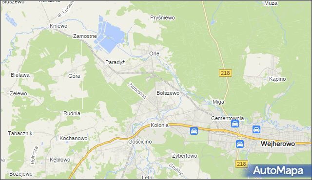 mapa Bolszewo, Bolszewo na mapie Targeo