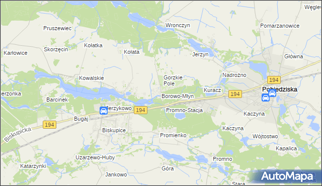 mapa Borowo-Młyn, Borowo-Młyn na mapie Targeo