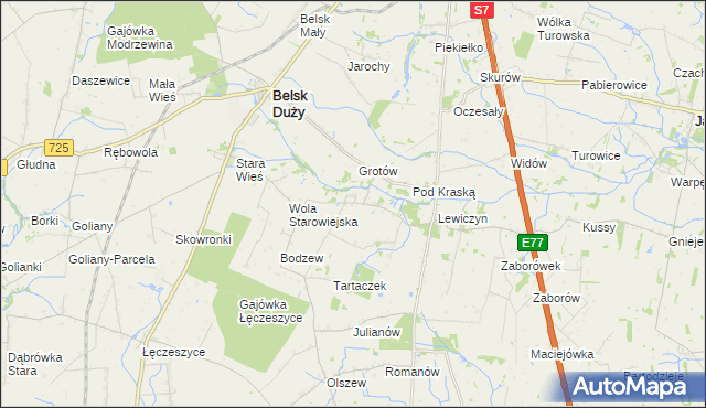 mapa Boruty gmina Belsk Duży, Boruty gmina Belsk Duży na mapie Targeo