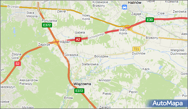 mapa Boryszew, Boryszew na mapie Targeo