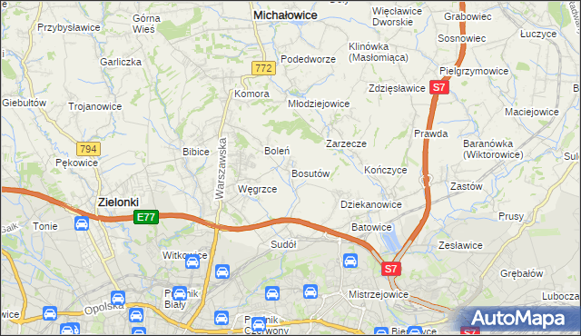 mapa Bosutów, Bosutów na mapie Targeo