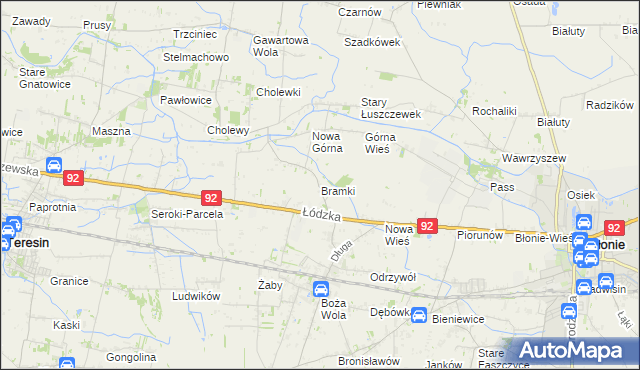 mapa Bramki, Bramki na mapie Targeo