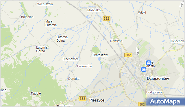 mapa Bratoszów, Bratoszów na mapie Targeo