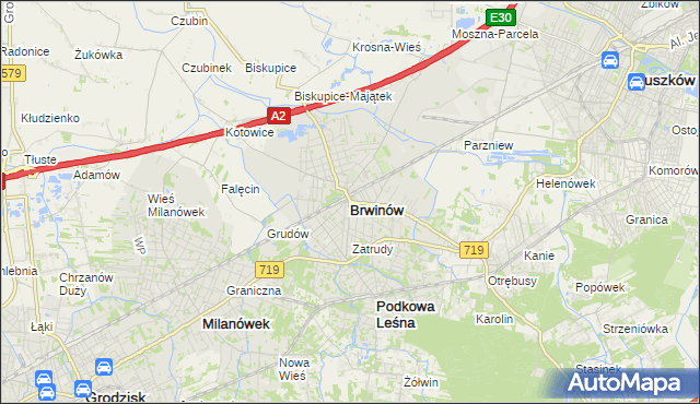 mapa Brwinów, Brwinów na mapie Targeo