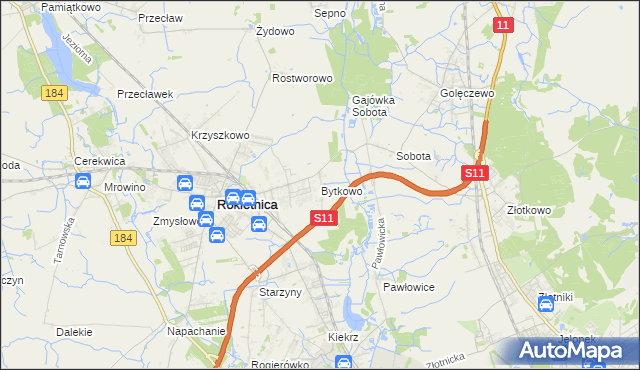 mapa Bytkowo, Bytkowo na mapie Targeo