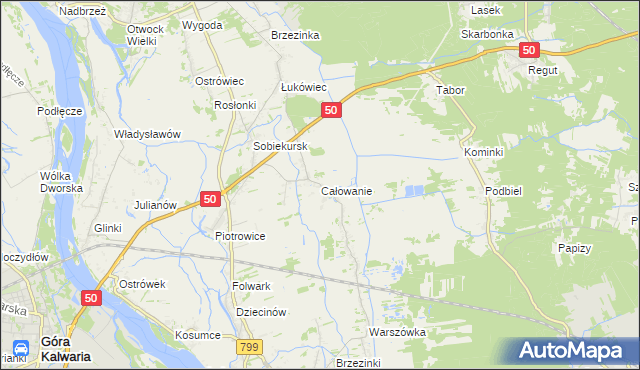 mapa Całowanie, Całowanie na mapie Targeo