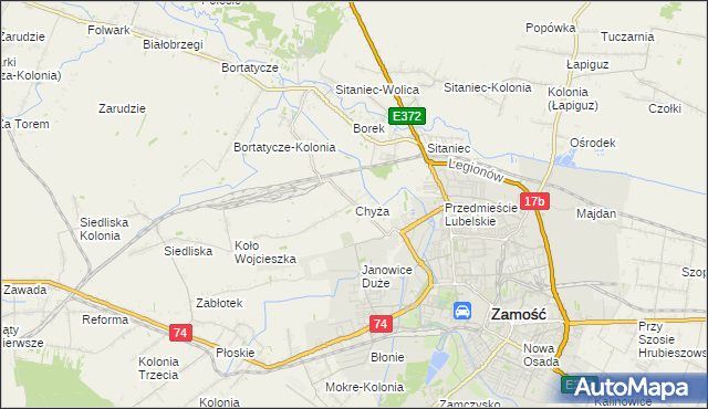 mapa Chyża, Chyża na mapie Targeo