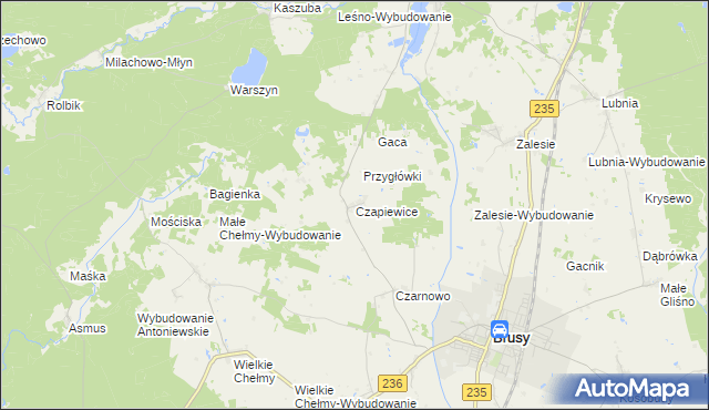 mapa Czapiewice, Czapiewice na mapie Targeo