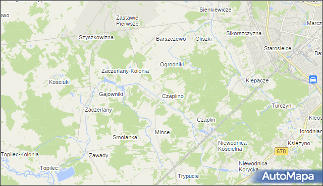 mapa Czaplino gmina Choroszcz, Czaplino gmina Choroszcz na mapie Targeo