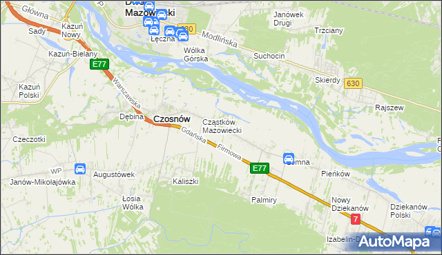 mapa Cząstków Polski, Cząstków Polski na mapie Targeo