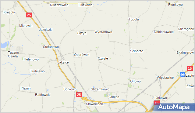 mapa Czyste gmina Inowrocław, Czyste gmina Inowrocław na mapie Targeo