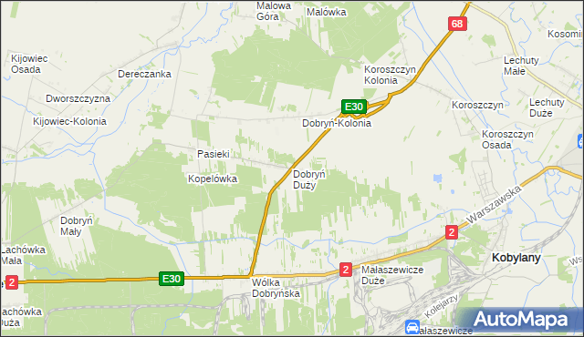 mapa Dobryń Duży, Dobryń Duży na mapie Targeo