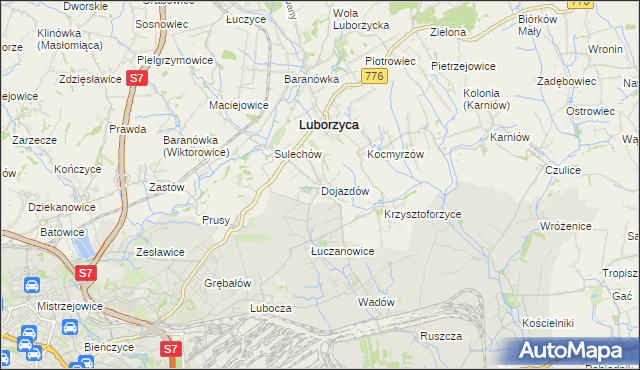 mapa Dojazdów, Dojazdów na mapie Targeo