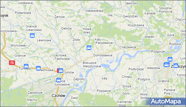 mapa Domosławice, Domosławice na mapie Targeo