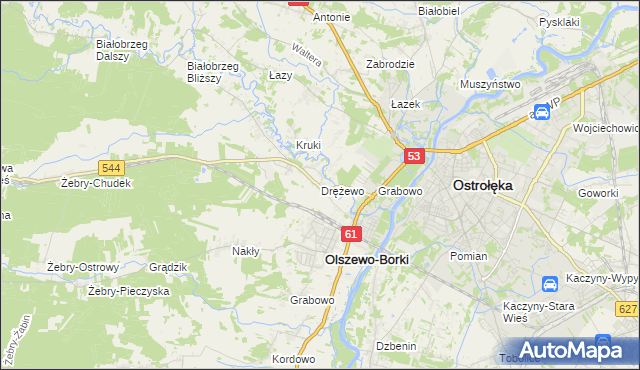 mapa Drężewo, Drężewo na mapie Targeo