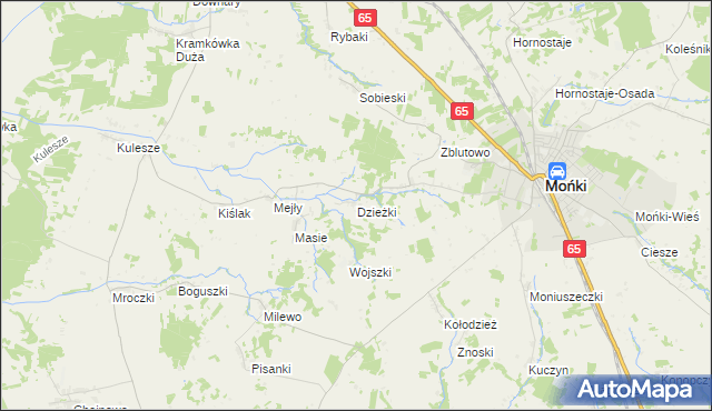 mapa Dzieżki, Dzieżki na mapie Targeo