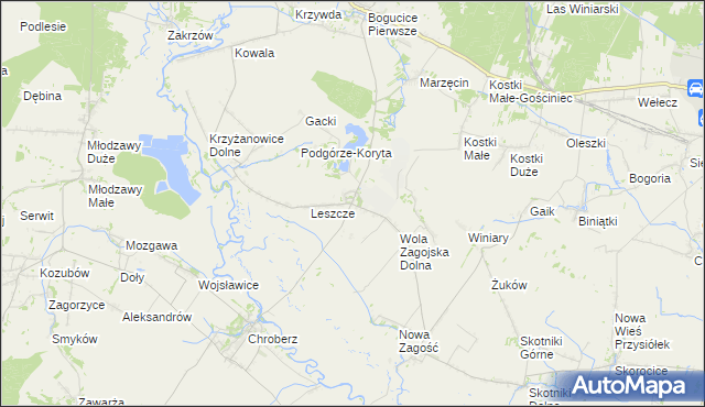 mapa Gacki-Osiedle, Gacki-Osiedle na mapie Targeo