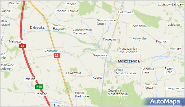 mapa Gajkowice, Gajkowice na mapie Targeo