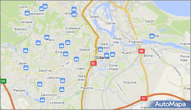 mapa Gdańska, Gdańsk na mapie Targeo