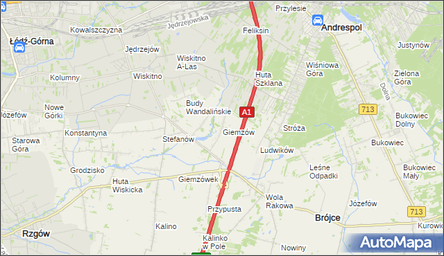 mapa Giemzów, Giemzów na mapie Targeo