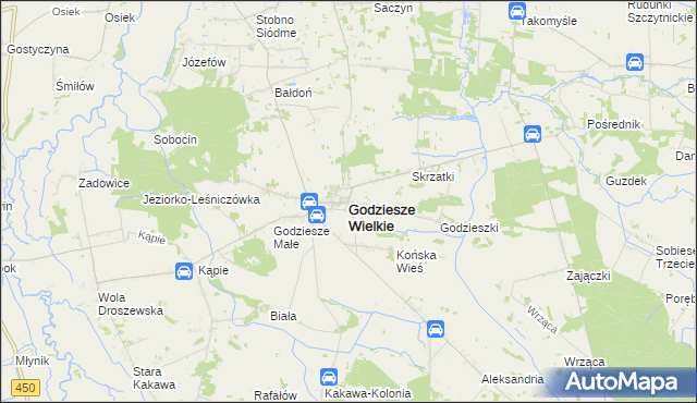 mapa Godziesze Wielkie, Godziesze Wielkie na mapie Targeo