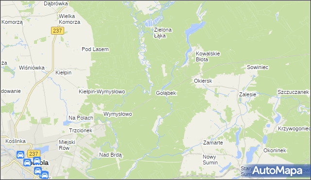 mapa Gołąbek gmina Cekcyn, Gołąbek gmina Cekcyn na mapie Targeo