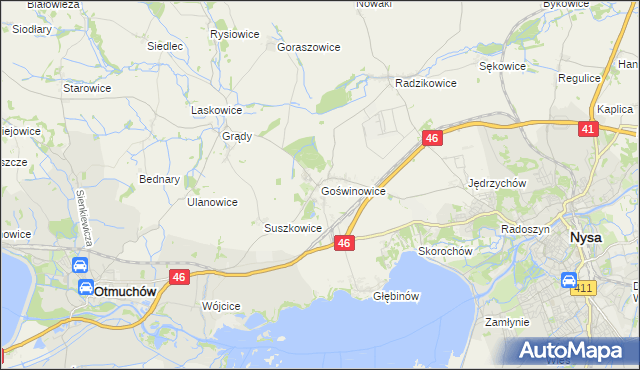 mapa Goświnowice, Goświnowice na mapie Targeo