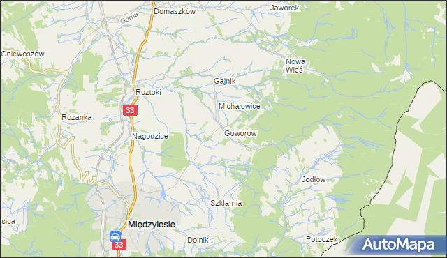 mapa Goworów, Goworów na mapie Targeo