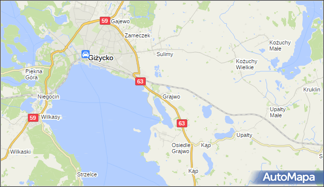 mapa Grajwo, Grajwo na mapie Targeo