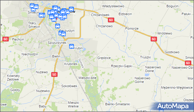 mapa Grędzice gmina Ciechanów, Grędzice gmina Ciechanów na mapie Targeo