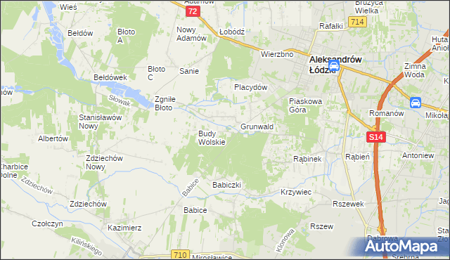 mapa Izabelin gmina Aleksandrów Łódzki, Izabelin gmina Aleksandrów Łódzki na mapie Targeo