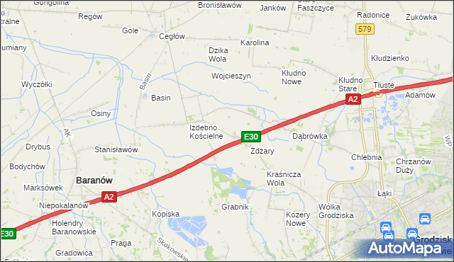 mapa Izdebno Nowe, Izdebno Nowe na mapie Targeo