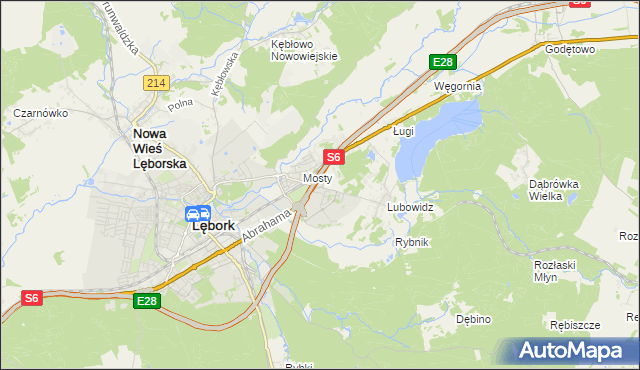 mapa Jamy gmina Nowa Wieś Lęborska, Jamy gmina Nowa Wieś Lęborska na mapie Targeo