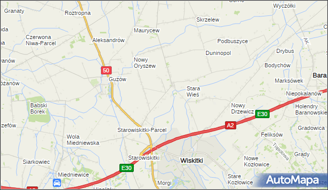 mapa Janówek gmina Wiskitki, Janówek gmina Wiskitki na mapie Targeo