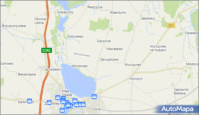 mapa Januszkowo gmina Żnin, Januszkowo gmina Żnin na mapie Targeo