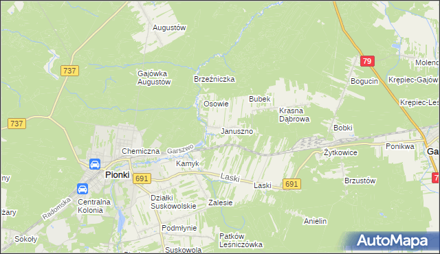 mapa Januszno, Januszno na mapie Targeo