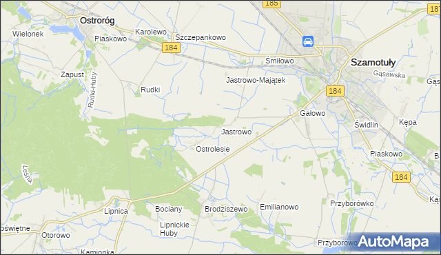 mapa Jastrowo, Jastrowo na mapie Targeo