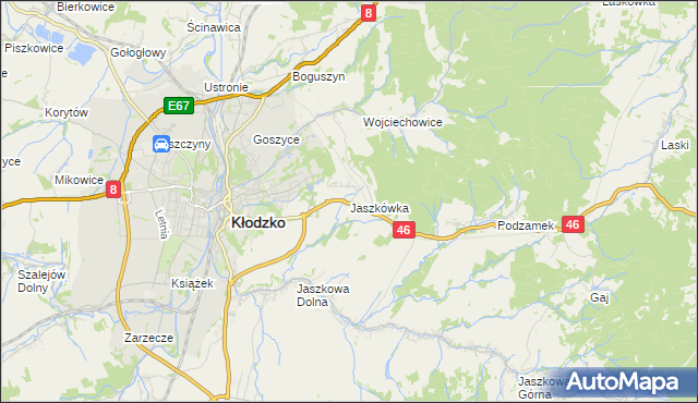 mapa Jaszkówka, Jaszkówka na mapie Targeo