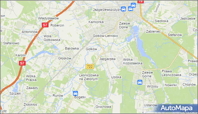 mapa Jazgarzew, Jazgarzew na mapie Targeo