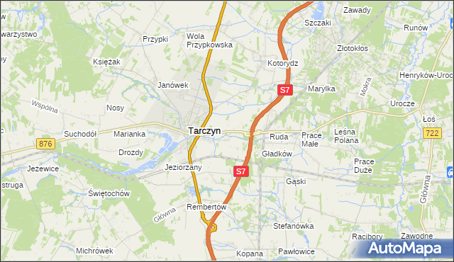 mapa Józefowice gmina Tarczyn, Józefowice gmina Tarczyn na mapie Targeo
