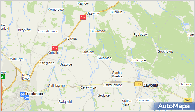 mapa Kałowice, Kałowice na mapie Targeo