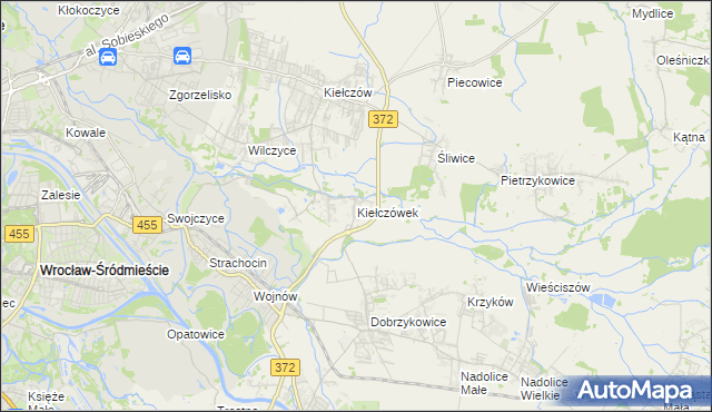 mapa Kiełczówek, Kiełczówek na mapie Targeo